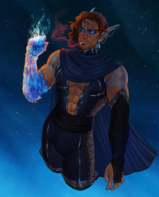 "The weight of what he will not say rests within his eyes." (Alissera_Art, Twitter)