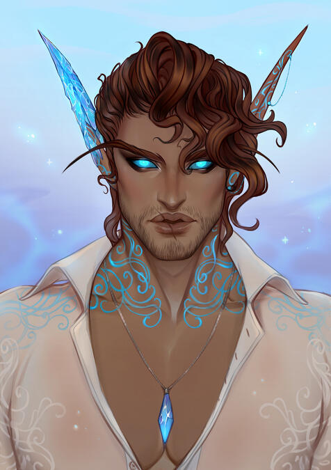 "The stars are mirrored in his sapphire gaze -- he carries his father's name well." (MargelMargaret, Twitter)