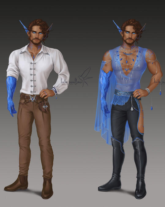 'Suave Poise & Ocean's Jewel' (barnswallowart, Twitter)